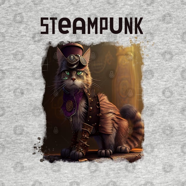 Steampunk cat by Karienbarnes